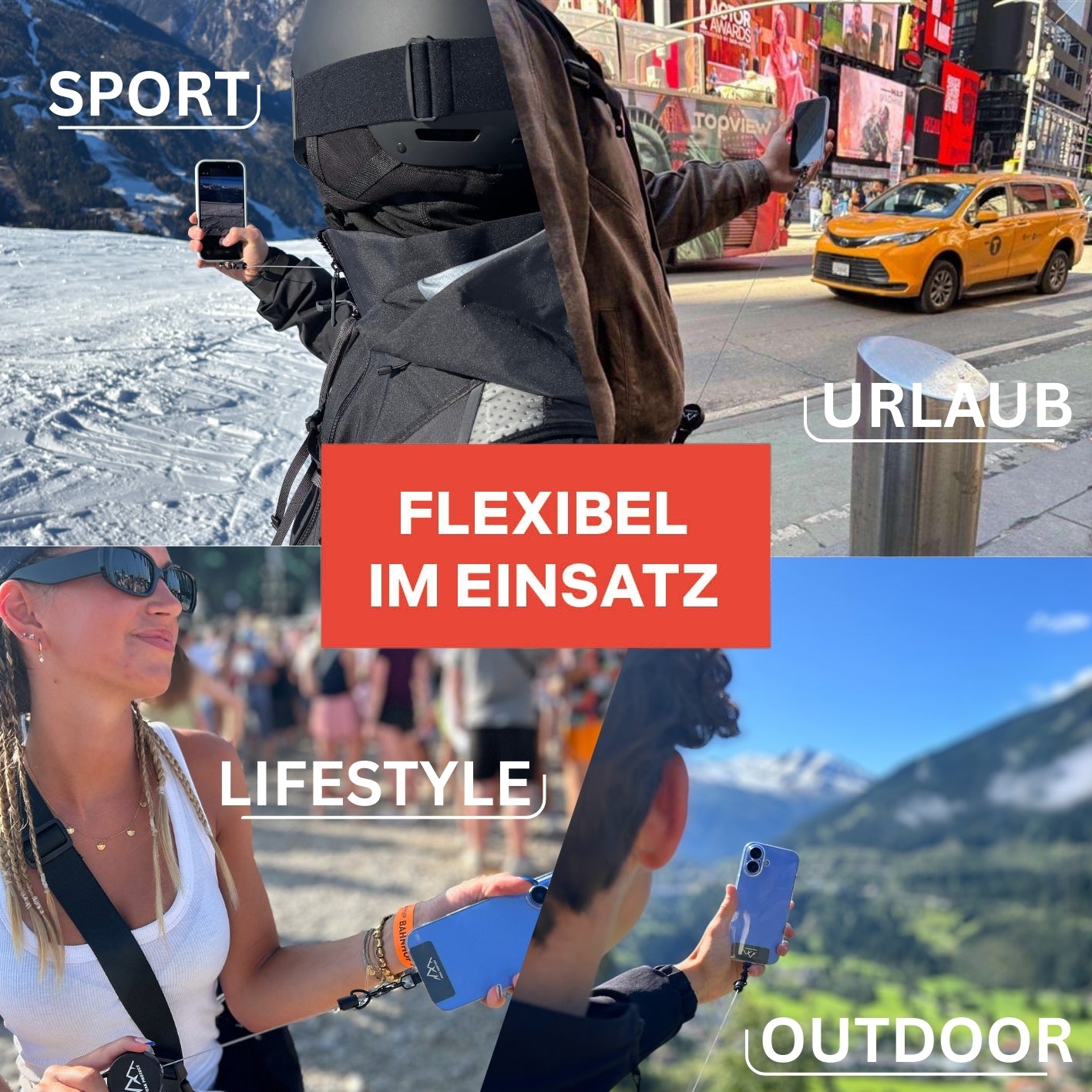 Ob beim Sport, auf Reisen, im Alltag oder bei Outdoor Abenteuern: Mit Easy Protect bleibt dein Smartphone jederzeit sicher an deiner Seite. Das flexible Sicherungssystem schützt dein Handy zuverlässig vor Stürzen und Verlust, ohne deine Bewegungsfreiheit einzuschränken.
Das ausziehbare Metallseil sorgt für maximale Flexibilität und Komfort. Du kannst dein Smartphone jederzeit nutzen, während es sicher befestigt bleibt. Perfekt für Aktivitäten wie Wandern, Skifahren, Festivals, Städtetrips