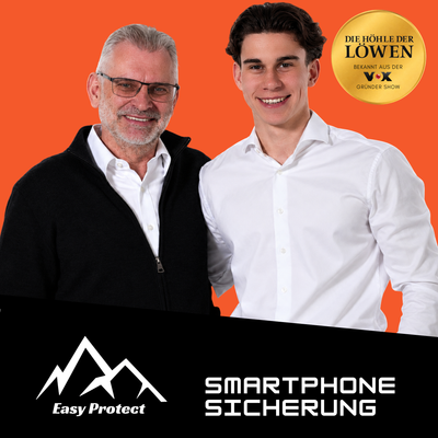 Peak Protect jetzt Easy Protect Smartphone Fallschutz System bekannt aus Die Höhle der Löwen mit ausziehbarem Sicherungsseil und automatischem Rückzug zum Schutz vor Herunterfallen des Handys